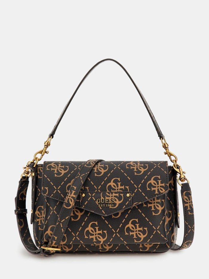 Női Guess Eco Brenton 4g Logo Crossbody Táska Barna | HU-901112