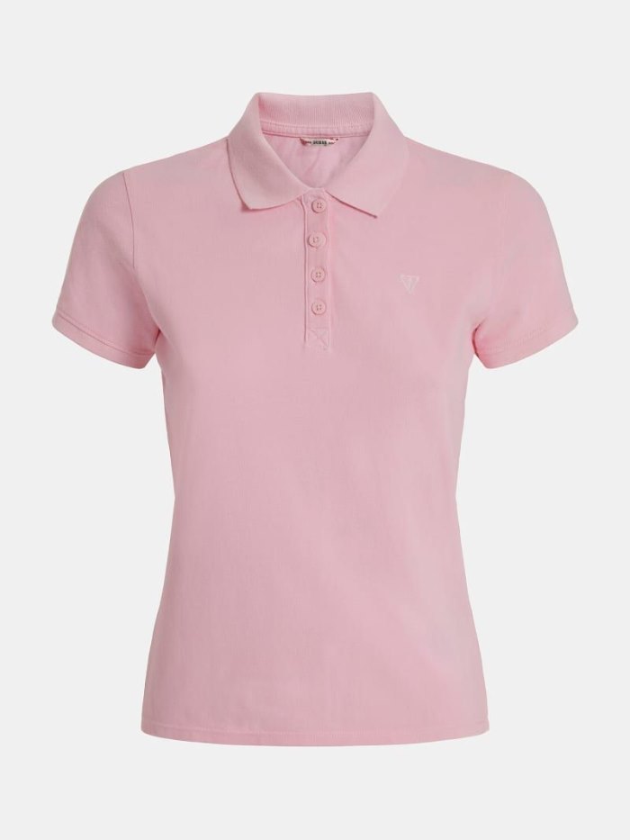 Női Guess Embroidered Logo Polo Pólóing Világos Rózsaszín | HU-650005