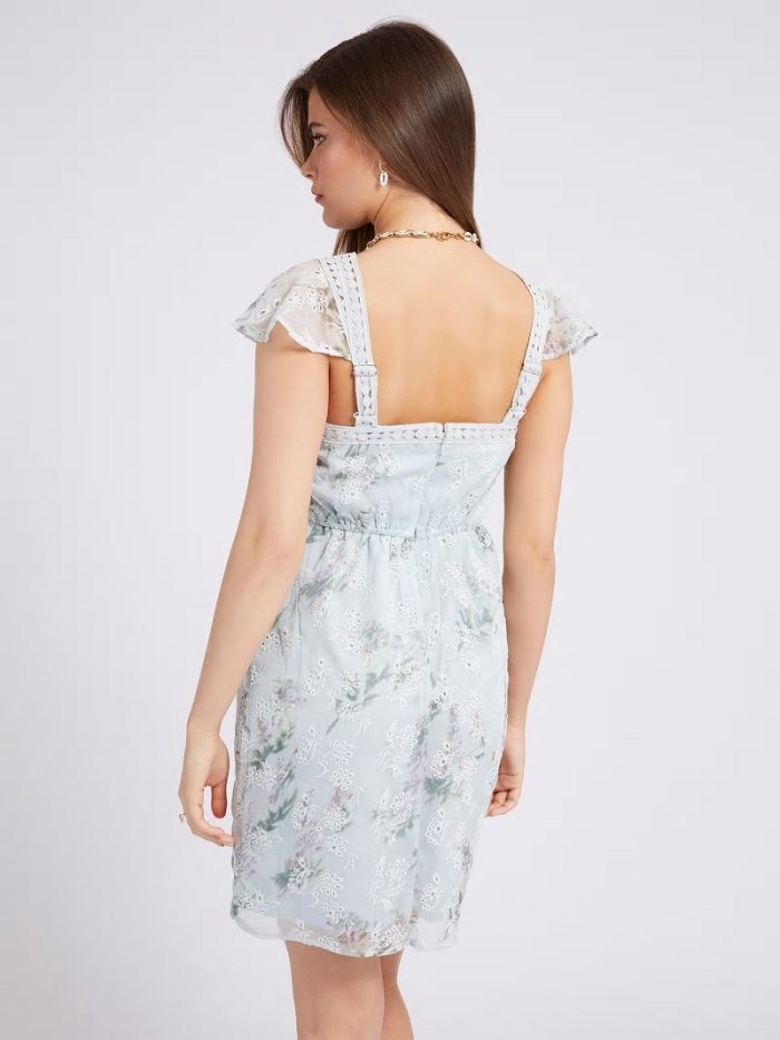 Női Guess Eyelet Ruha Kék | HU-725574