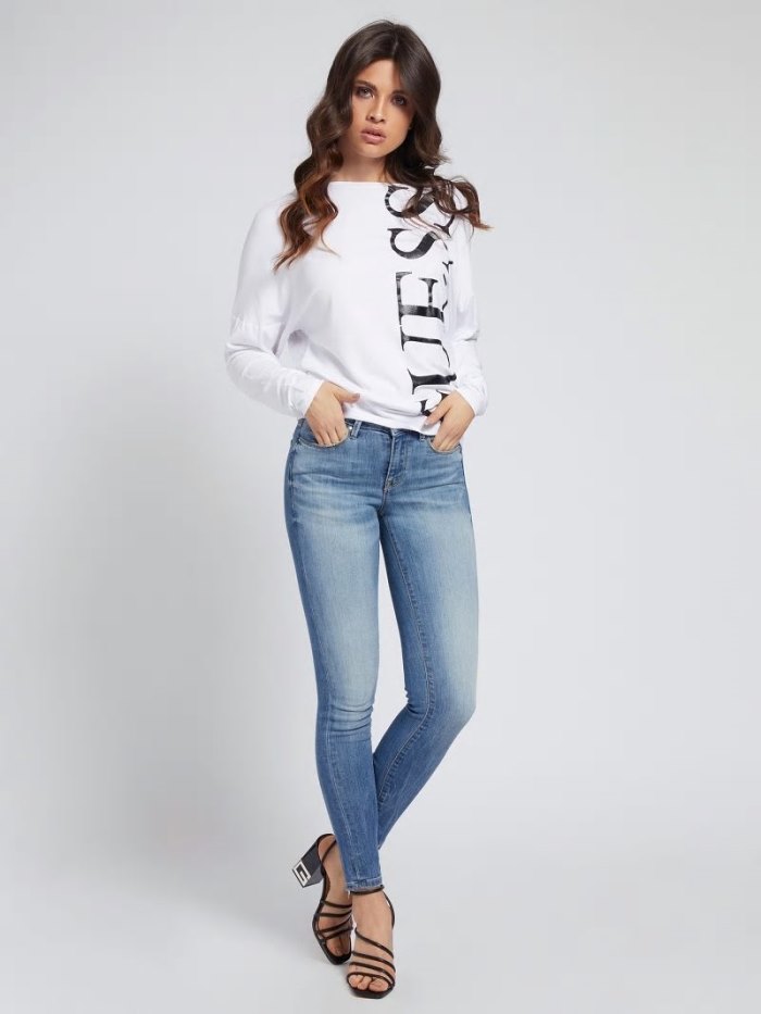 Női Guess Farmer Nadrág Super Stretch Jegging Fit Ruházat Kék | HU-557132