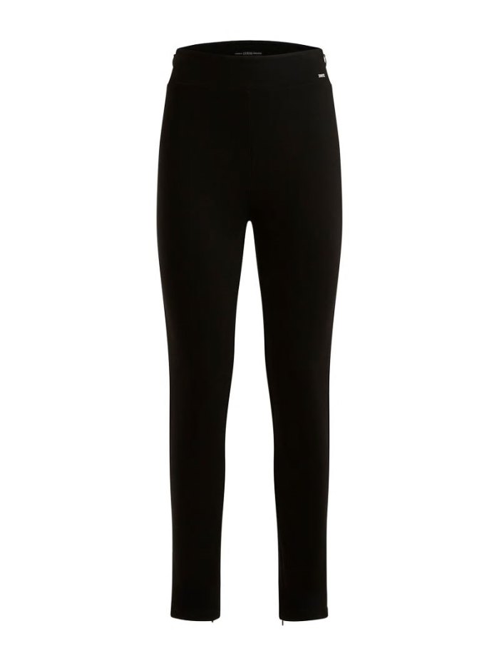 Női Guess Faux Bőr Leggings Fekete | HU-887489