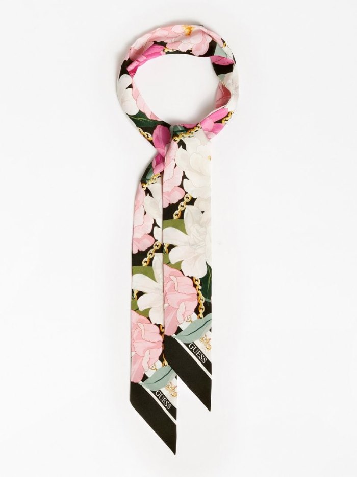 Női Guess Floral Print Bandana Fekete | HU-084928