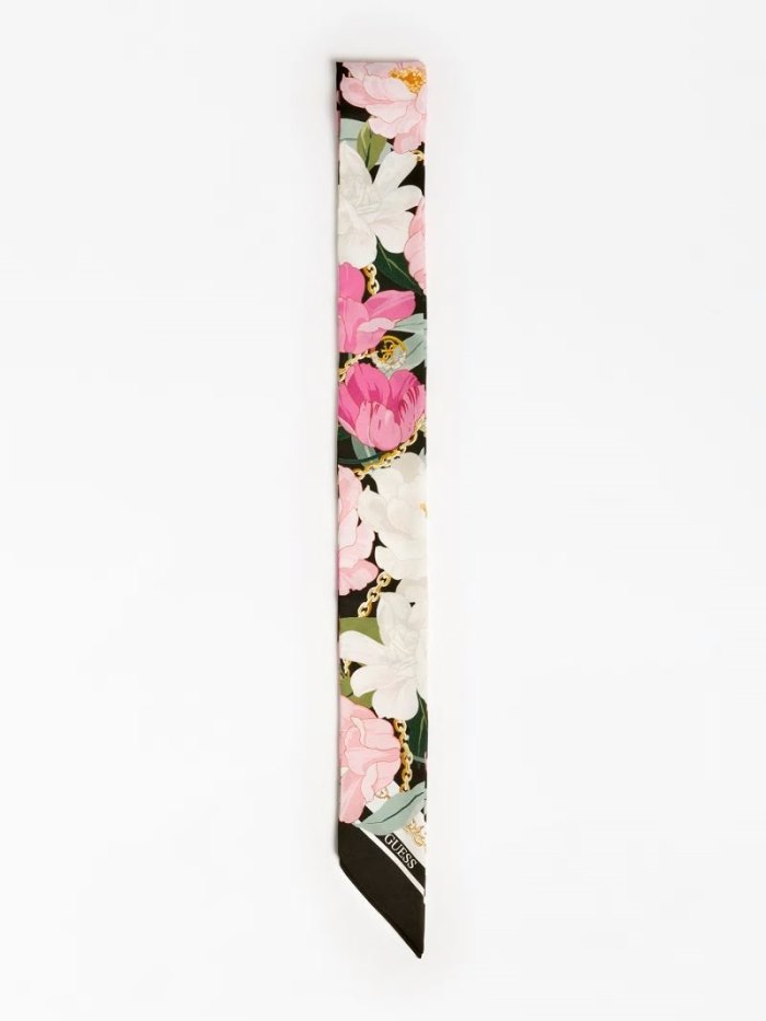 Női Guess Floral Print Bandana Fekete | HU-084928