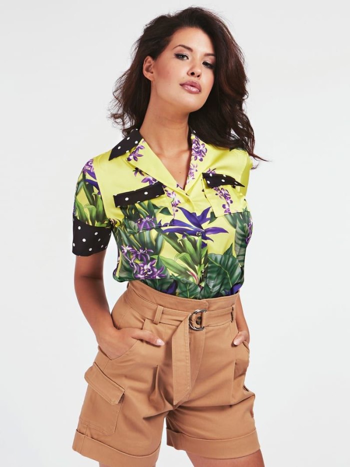 Női Guess Floral Print Ingek Sárga | HU-457641