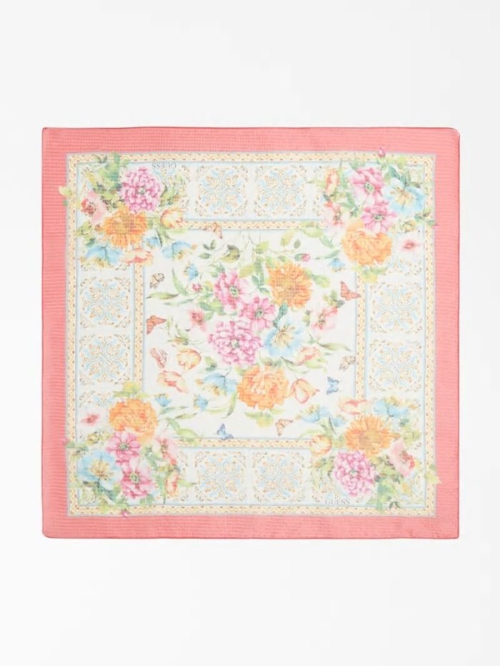 Női Guess Floral Print Neckerchief Fukszia | HU-161411