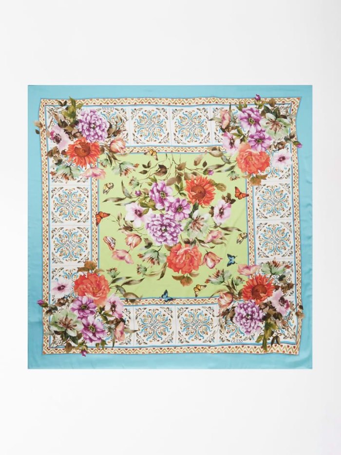 Női Guess Floral Print Neckerchief Világos Kék | HU-669283