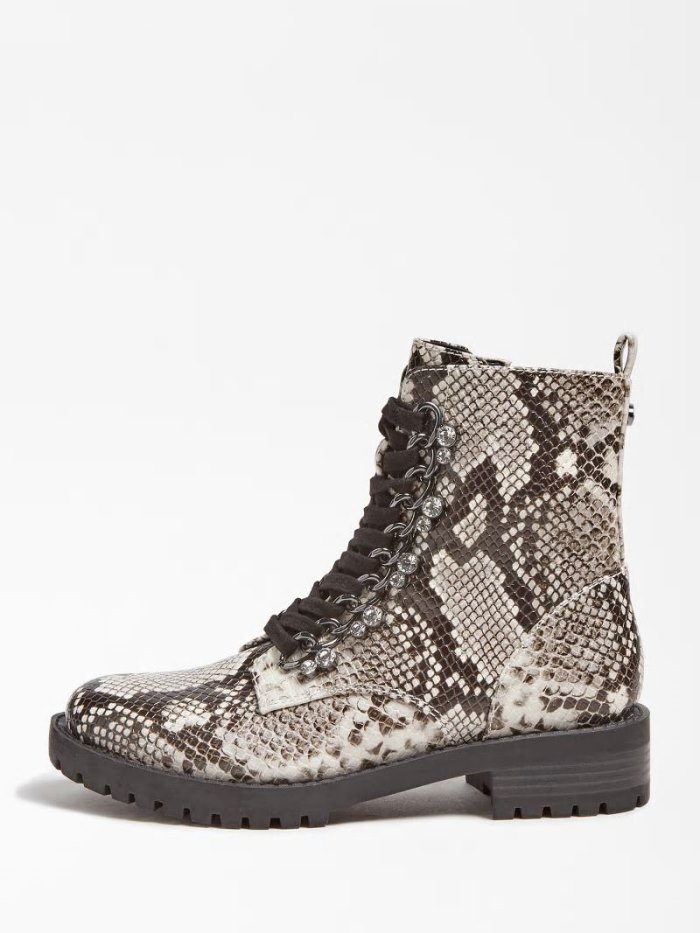 Női Guess Hinlee Python Print Bokacsizma Szürke | HU-516808