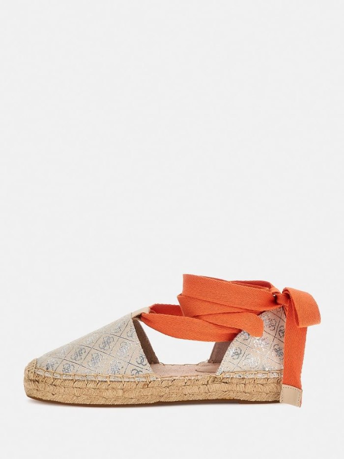 Női Guess Jalene 4g Logo Espadrille Bézs | HU-447906