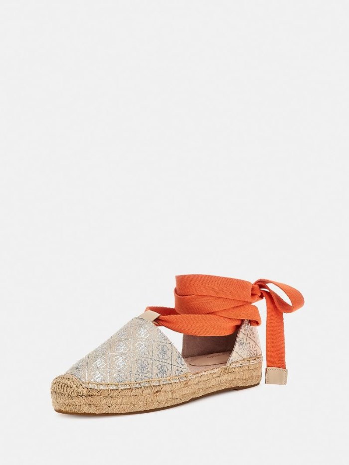 Női Guess Jalene 4g Logo Espadrille Bézs | HU-447906