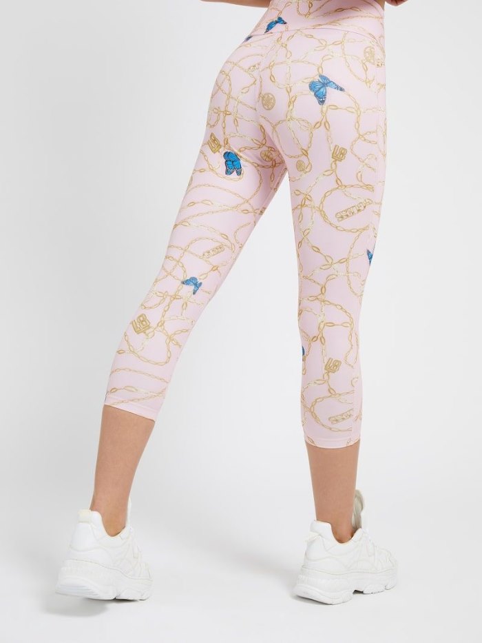 Női Guess Leggings All Over Print Leggings Rózsaszín | HU-826712