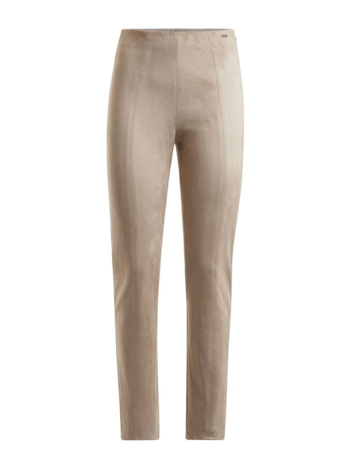 Női Guess Leggings Faux Velúr Leggings Bézs | HU-145562