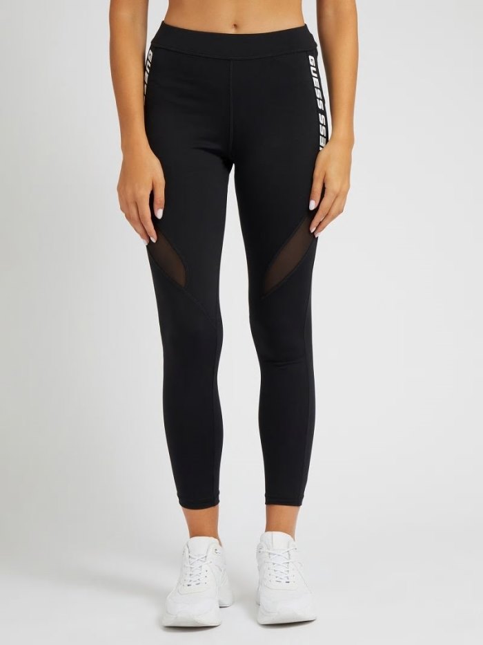 Női Guess Leggings Side Logo Leggings Fekete | HU-483330