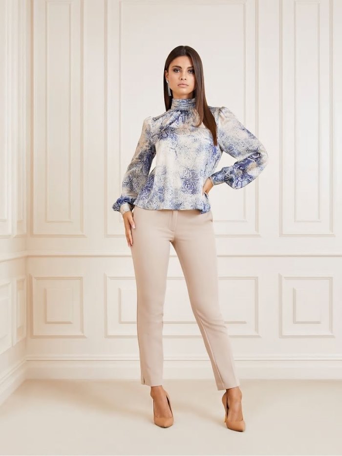 Női Guess Marciano All Over Print Blúz Fehér | HU-836336