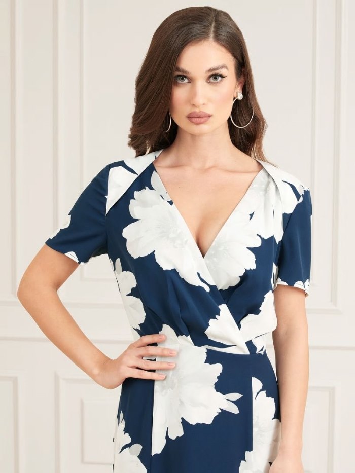 Női Guess Marciano All Over Print Ruha Kék | HU-114035