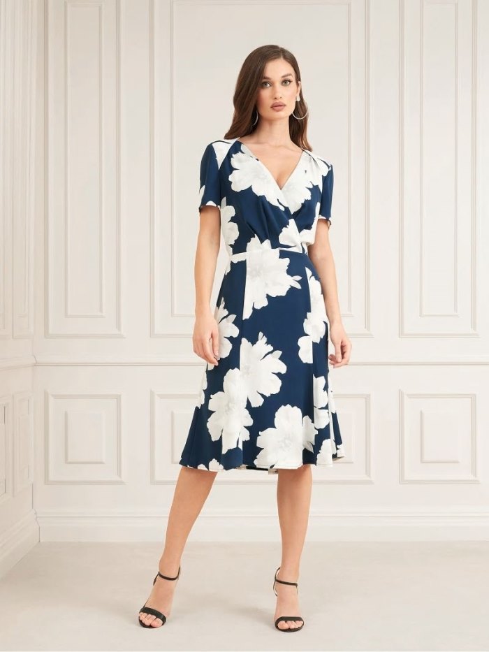 Női Guess Marciano All Over Print Ruha Kék | HU-114035