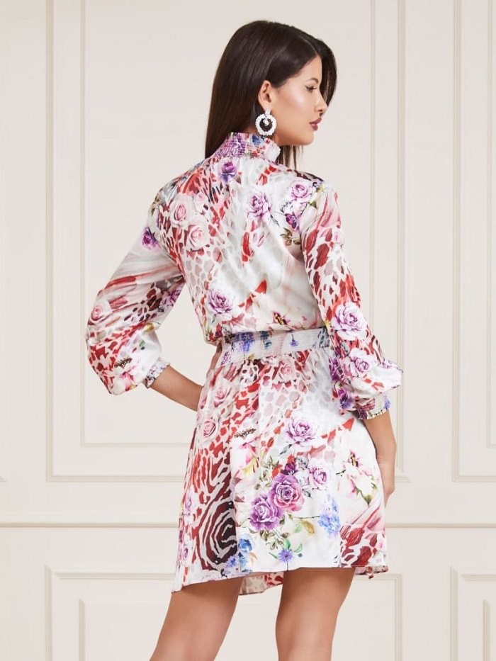 Női Guess Marciano Floral Print Ruha Rózsaszín | HU-334520