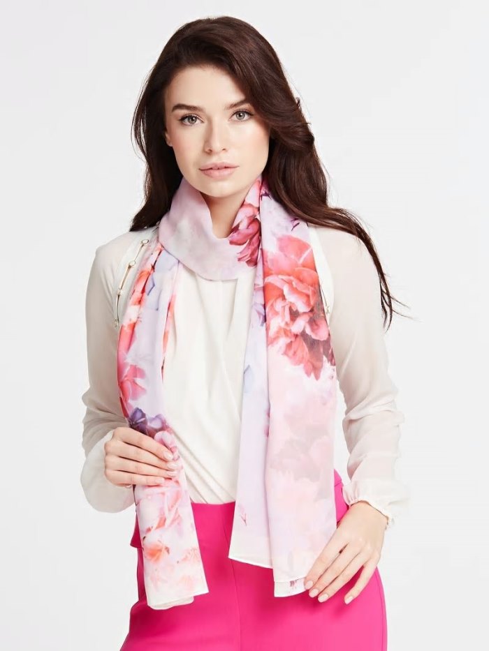 Női Guess Marciano Floral Print Sál Rózsaszín | HU-531093