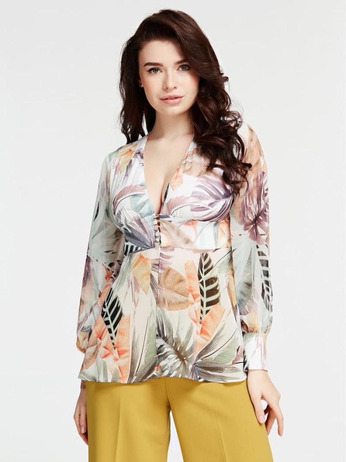 Női Guess Marciano Flower Print Blúz Floral Fantasy | HU-497576