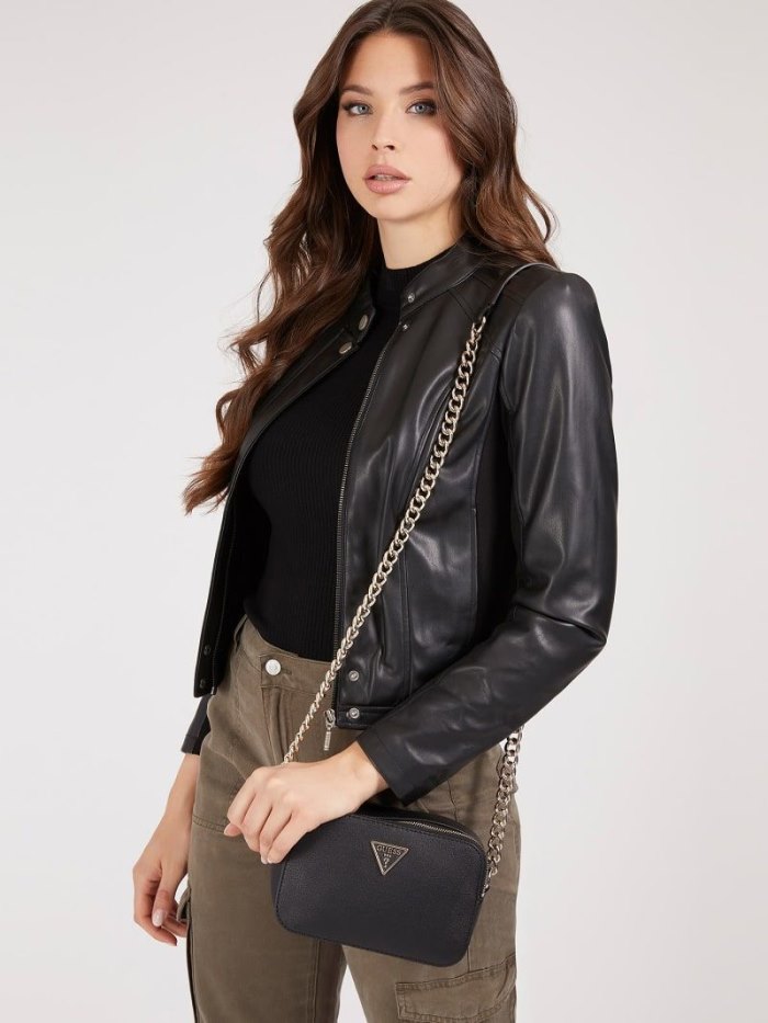 Női Guess Noelle Crossbody Táska Fekete | HU-965874