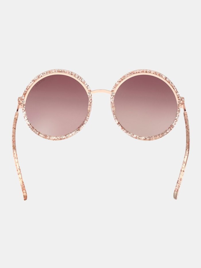 Női Guess Round Sunglasses Model Napszemüveg Bézs | HU-275838