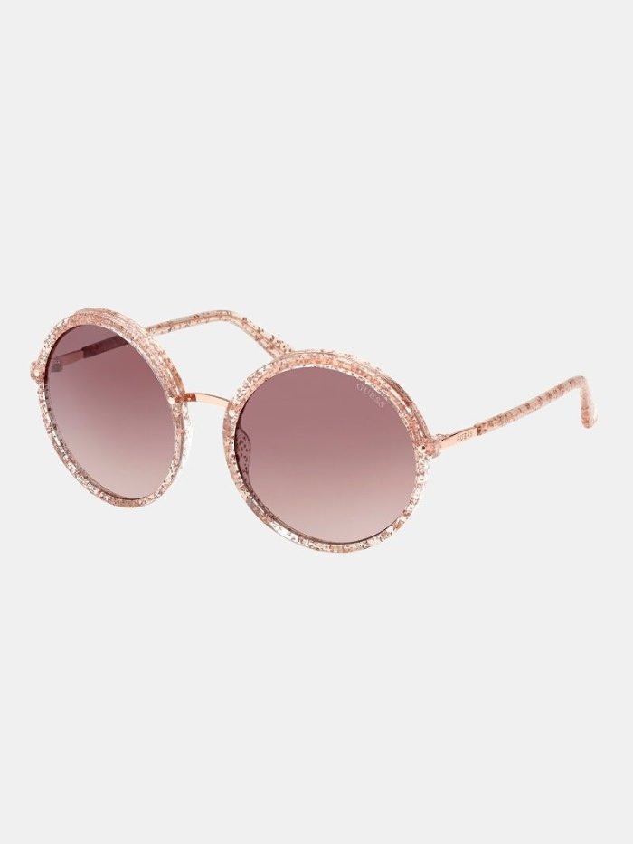 Női Guess Round Sunglasses Model Napszemüveg Bézs | HU-275838