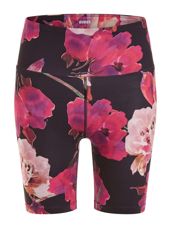 Női Guess Rövidnadrág All Over Floral Print Motoros Biker Shorts Rózsaszín | HU-776015