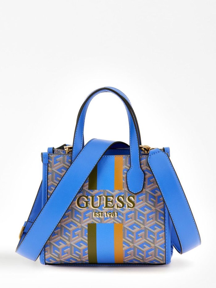 Női Guess Silvana 4g Logo Mini Bag Mini Táska Kék | HU-315144