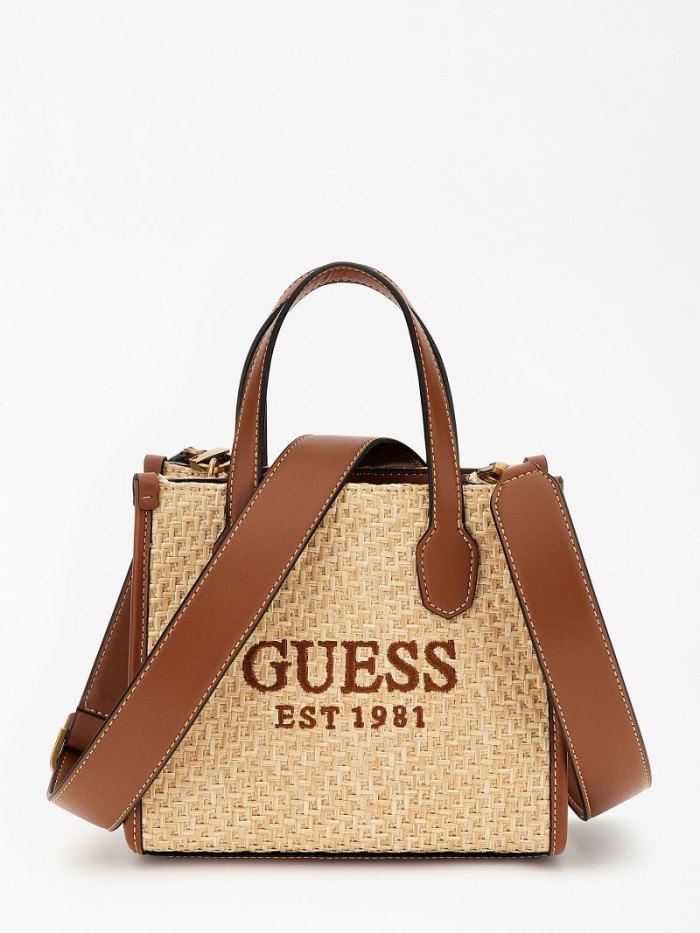 Női Guess Silvana Logo Mini Bag Mini Táska Barna | HU-894989