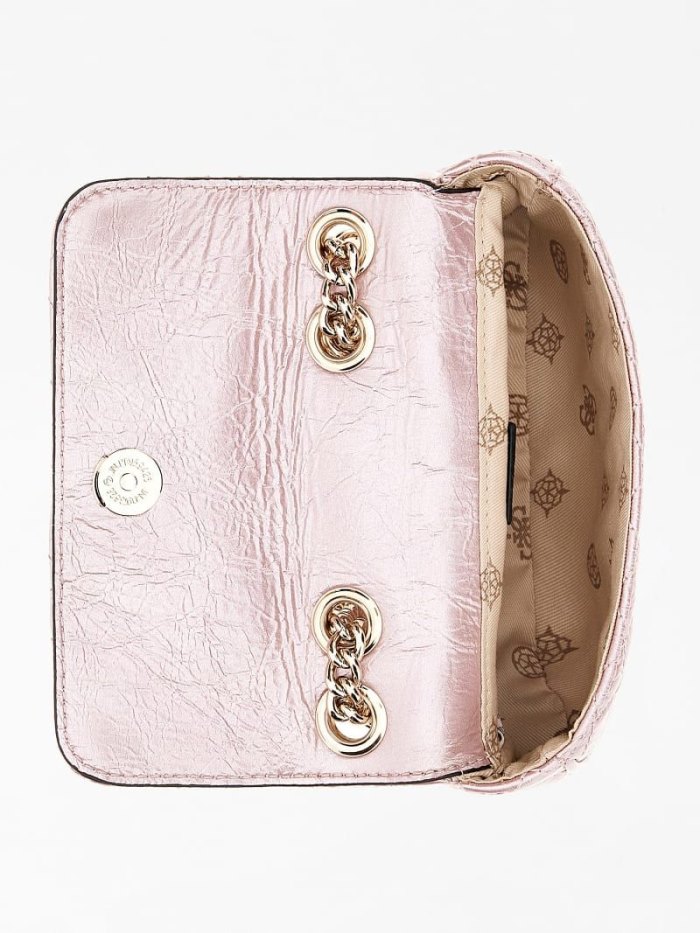 Női Guess Spark Steppelt Mini Crossbody Táska Rózsaszín | HU-068599