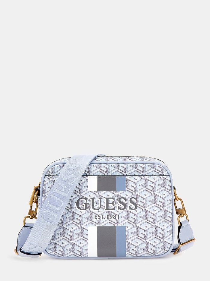 Női Guess Vikky G Cube Logo Crossbody Táska Kék | HU-230604