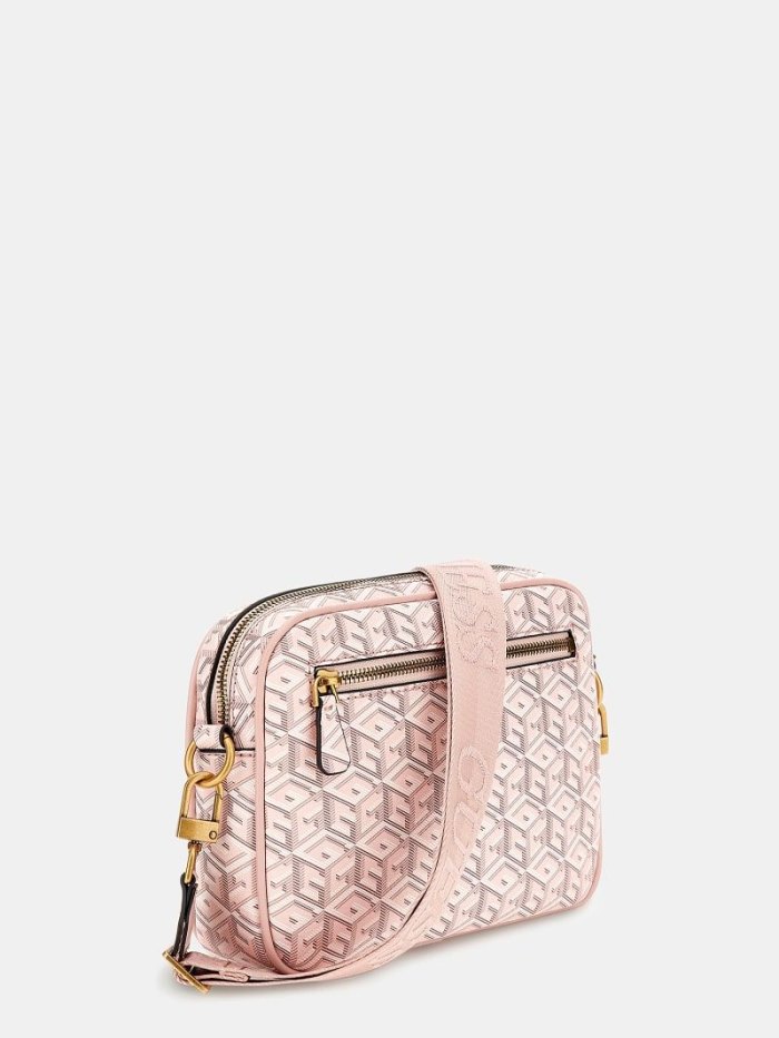 Női Guess Vikky G Cube Logo Crossbody Táska Fehér | HU-508737