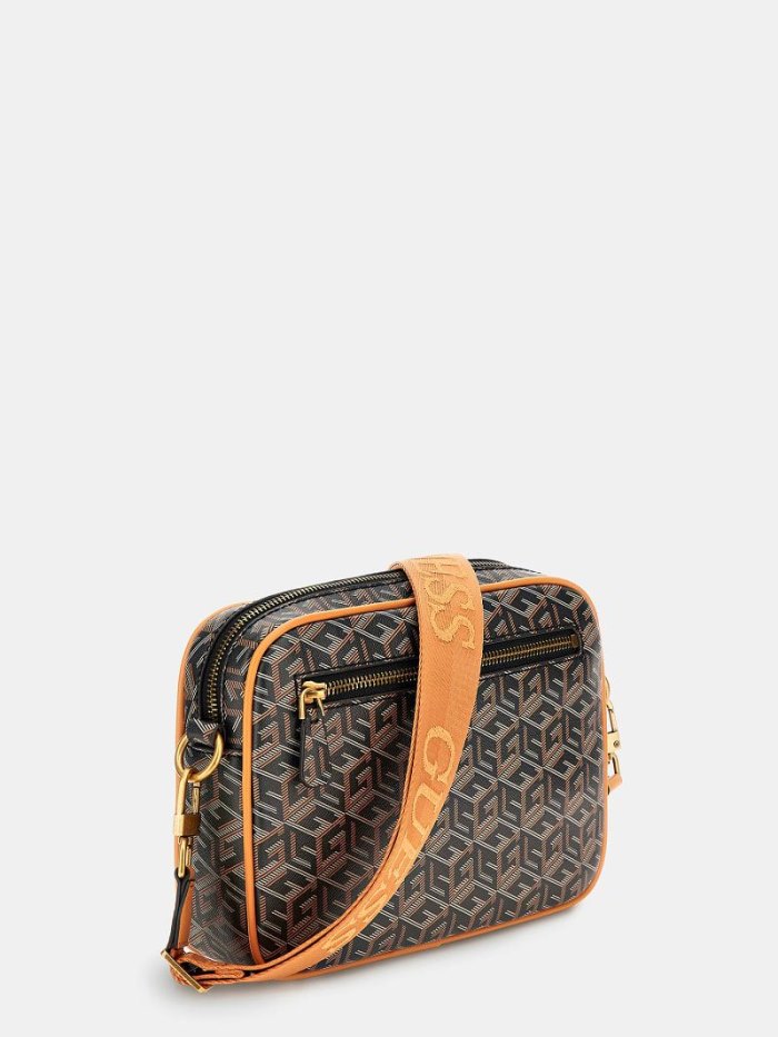 Női Guess Vikky G Cube Logo Crossbody Táska Fekete | HU-533379