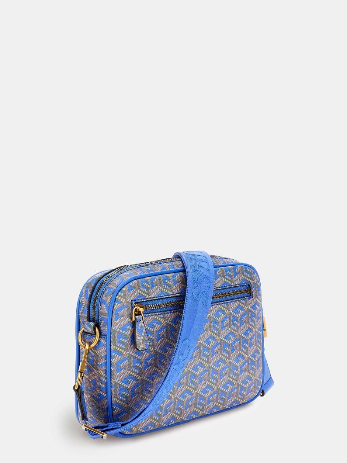 Női Guess Vikky G Cube Logo Crossbody Táska Kék | HU-857950