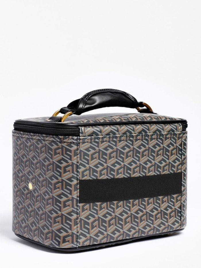 Női Guess Wilder G Cube Logo Vanity Case Fekete | HU-473254